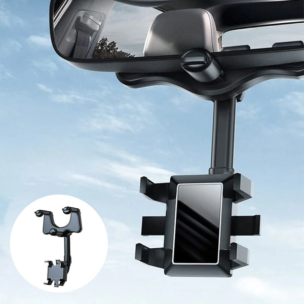 SAKER® Multifunctional 360 Rotatable Car Rearview Mirror Phone Holder